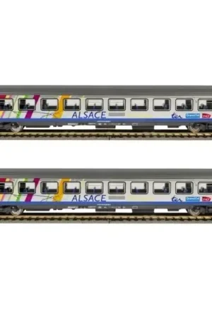 Produit De Marque Set de 2 voitures voyageurs Corail Alsace - Piko 97143 - HO 1/87 - SNCF - Ep VI - 2R